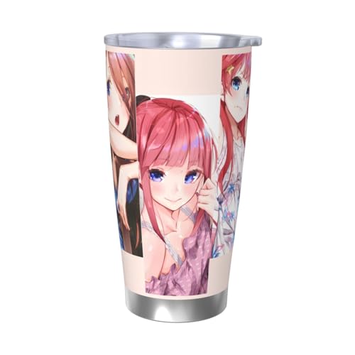 五等分の花嫁 水筒 真空断熱ケータイマグ 600ml ステンレスボトル 車用 直飲み 保温 保冷 フタ付きコーヒーカップ アウトドア 車のネイブに最適 スポーツタイプ ステンレスクールボトル 軽量 隔? 水筒 男の子 女の子