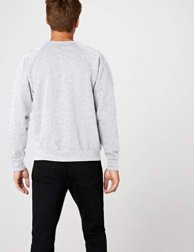 Fruit of the Loom Raglan Sweatshirt, Felpa Uomo, Grigio, Medium