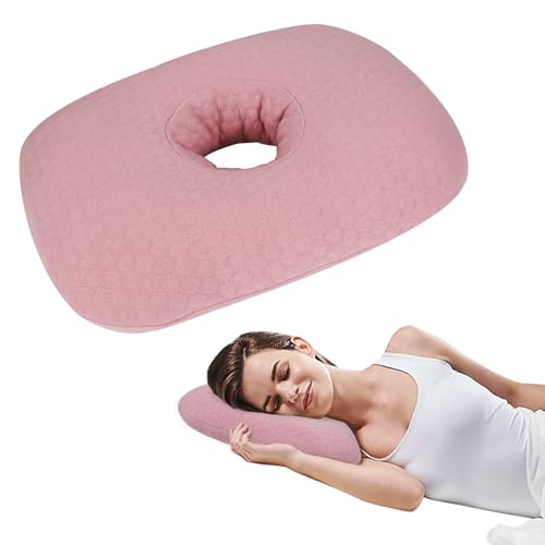 RoamReady Ear Piercing Pillow for Side Sleepers, Ear Pillows with Holes for Pain, Earring Inflammation Pressure Sores, Cotton Earring Pillow for CNH Side Sleepers