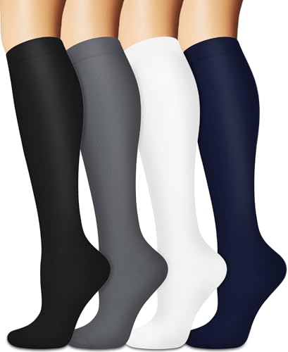 Image of Sooverki Compression Socks for Women and Men Circulation (3 /4 Pairs) is Best Support for Running Athletic Cycling Hiking
