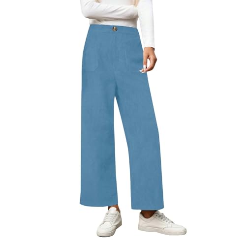 Pantalones de pana para mujer, elegantes pantalones de cintura alta, pantalones largos para mujer, pantalones anchos negros de pierna ancha, pantalones largos plisados, pantalones holgados, pantalones