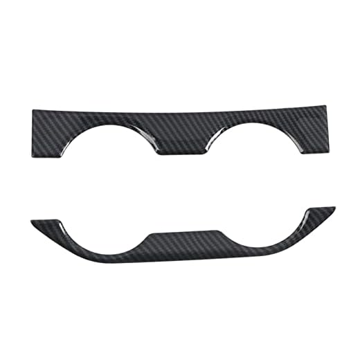 LIULIU Passar till Dodge Ram 1500 Classic 2019 2020 Kolstil Framkonsol och baksäte Cup Holder Panel Frame Cover Trim Bil Styling (Color Name : Rear)