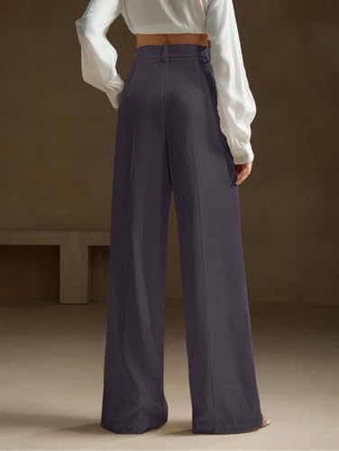 Image of GRECIILOOKS Women High Rise High Waist Trousers Flared Korean Style Formal Pants|Elegant Workwear for Office, College & Events