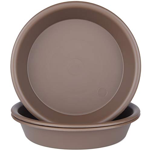 Qdbnw Plant Saucers 12 Inch Of 3 Pack Brown Heavy Duty Thicken Durable Plastic Drip Trays Great For Large Plants For Indoor Or Outdoor Garden #TOP3