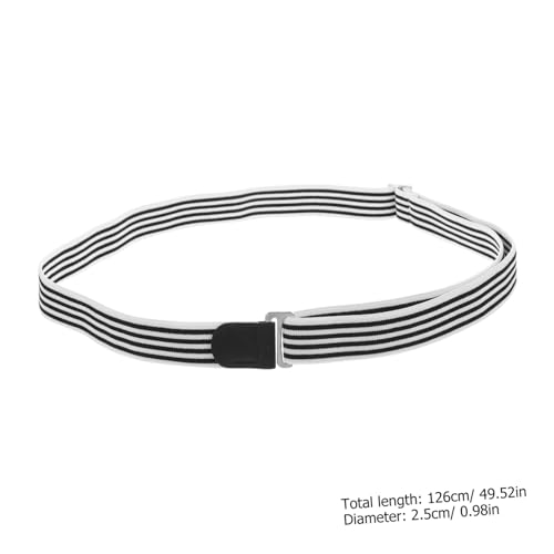 PartyKindom Shirt Tuck Non- Belt Holder for Men Adjustable Wrinkle Shirt Stay Fastener Versatile and Striped Design for Professional Appearance2