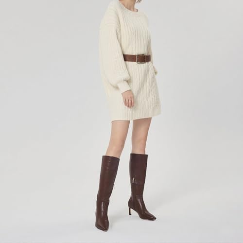 GENSHUO Knee High Boots Women Kitten Heels Square Toe Tall Long Boot Dress Comfortable Fashion Low Heel 2 Inch Fall Winter3