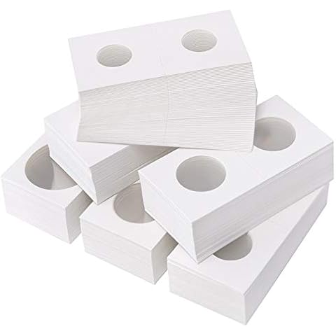 Favourde 300 Pieces Cardboard Coin Holder Flip Mega Assortment, 2 by 2 Inch for Coin Collection (6 Sizes) Cover