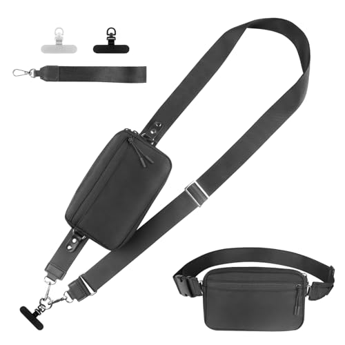 Image of YFWE Phone Strap Crossbody, Clip and Go Strap for Phone with Wallet Crossbody, Adjustable Phone Lanyard Belt Strap with Detachable RFID Wristlet Wallet (XL)