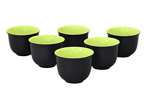 Aricola Nelly - Juego de 6 Tazas de té (Tacto Aterciopelado), cerámica, Verde, 120 ml