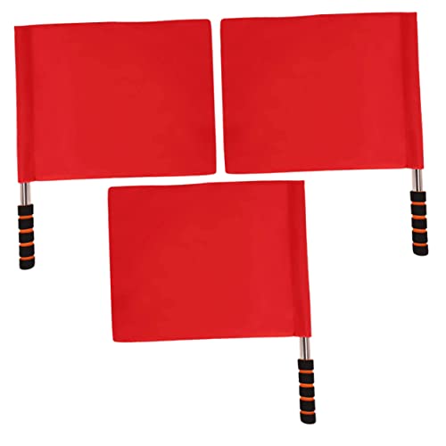 KOMBIUDA 3pcs Referee Flags for Football Volleyball Soccer Handheld Signal Flags