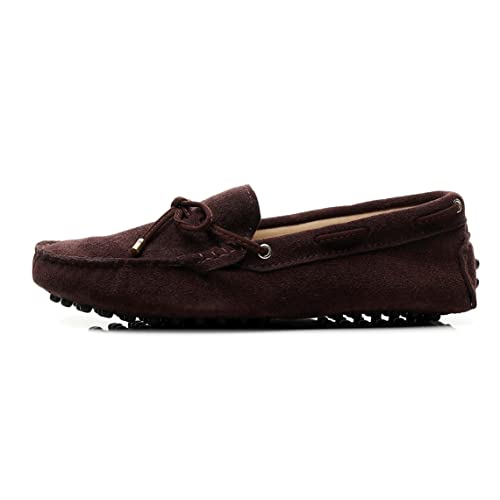 Image of ANUFER Women's Classic Suede Penny Loafers Comfort Handmade Slipper Moccasins