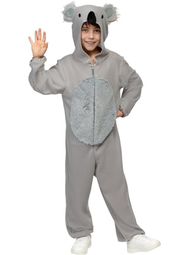 Funidelia | Disfraz de koala para niño y niña Animales, Koala - Disfraz para niños y divertidos accesorios para Fiestas, Carnaval y Halloween - Talla 7-9 años - Gris/Plateado