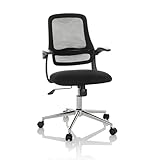 hjh OFFICE Bürostuhl mit klappbaren Armlehnen Miko B ECO Drehstuhl höhenverstellbar, atmungsaktive Rückenlehne, Lendenwirbelstütze, Schwarz