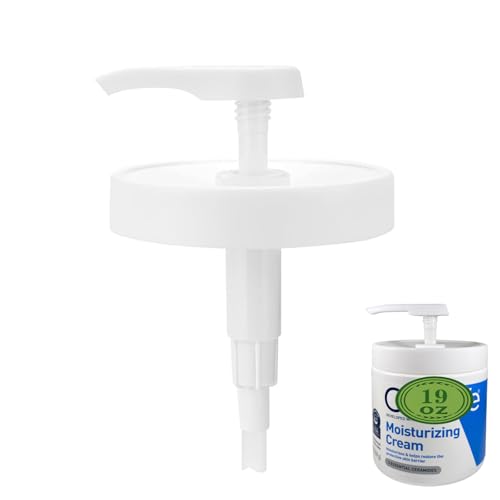 SanHanza Pure Pump Dispensers,fits Moisturizing Cream 19oz,Universal Pump for 3.3inch Diameter Mouth,Reusable Dispenser for Easy Squeeze, Hygienic Use | Fits Original Bottles, No Spill Design