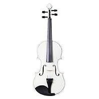 Elegant White Finish: This full-size 4/4 violin features a stunning glossy white lacquer covering the body, scroll, and pegs, beautifully contrasted by the black fingerboard, tailpiece, and chin rest – creating an effortlessly sophisticated aesthetic...