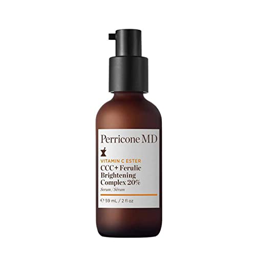 Cosmética femenina de la marca Perricone md, facial antiarrugas, Compatible Vitamin C Ester Ccc, Ferulic Brightening Complex 20% Serum 59 mililitros