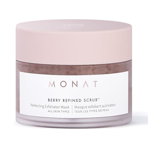 MONAT Berry Refined Scrub™ - Perfecting Exfoliator Mask with Skin-Brightening AHAs and Cranberry Seeds, 87ml