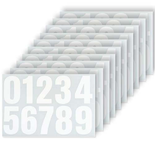 10PCS D'autocollants Numérotés Blancs 10cm, Autocollants Chiffres pour Boîtes Aux Lettres, Portes, Voitures et Maisons, Numéros Autocollants Résistants...