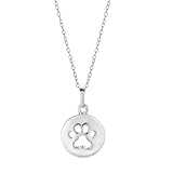 Vanbelle Sterling Silver Jewelry - Rhodium Plated with 925 Stamp - Dog Paw Pendant Necklace - Elegant Handcrafted for Women - Chain 16' long + 2' extender
