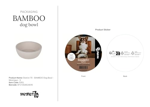 District 70-5351 - Bamboo Hundenapf - Merengue - Small: 14 x 14 x 5, 2 cm (570 ml)