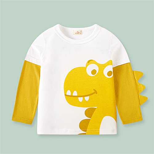 Toddler Kids T Shirt Boy Girl Dinosaur Cartoon Print Long Sleeve Crewneck Shirts Pullover Tops Casual Blouse2