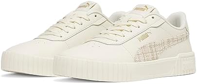 PUMA Women's CARINA 2.0 TWEED Sneaker, Frosted Ivory-Toasted Almond-Metallic Gold, 8.5 | Image 5