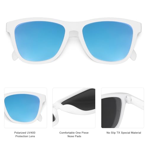 Image of WISTON Polarized Round Sunglasses for Women & Men,Running Sunglasses Retro Classic UV400 Protection TR Frame Lightweight 8107
