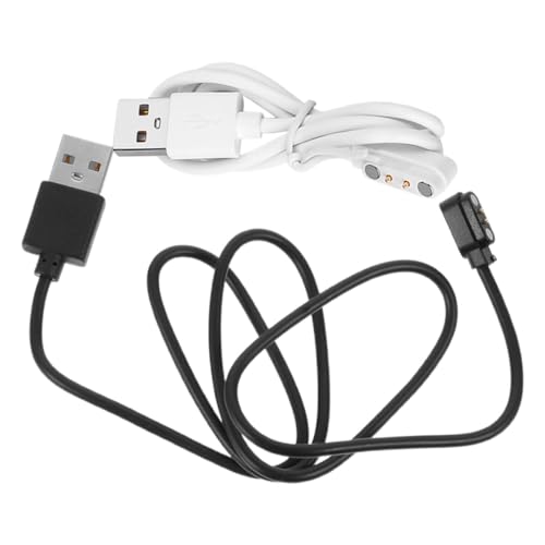 TOKIDNY Lot de 2 Câbles de Charge Magnétique USB à 2 Broches pour Montre Connectée Cordon de Chargement Blanc 28-9Mm Câble 25-8Mm Accessoire Compatible Charge Rapide et Solide