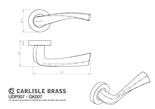 Carlisle Brass UDP007SN/INTB Sintra-Verriegelungsset, ultimatives Tür-Set, Nickel, satiniert