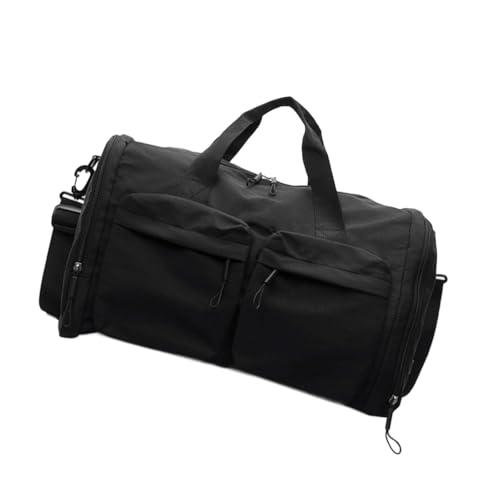 Sac à bandoulière de voyage en tissu Oxford léger noir de plein air