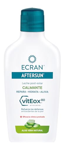 Ecran - Aftersun Leche Post Solar Hidratante y Reparadora con Aloe Vera Natural, Hidrata, Calma, Alivia y Repara, Textura Ligera y Rápida Absorción, Fórmula con VitEox 80 - 200 ml