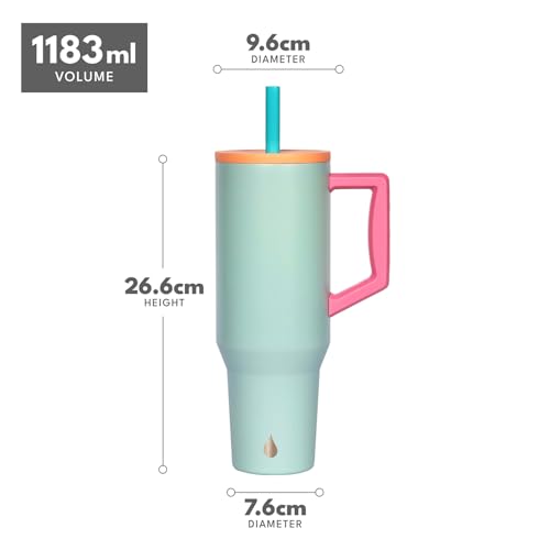 Image of Elemental Spill Proof 40oz Insulated Tumbler with Handle & Straw Travel Mug