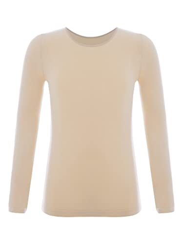 Hansber Kids Girls Boys Compression Base Layer Thermal Underwear Tops Stretchy Nylon Long Sleeve Undershirts