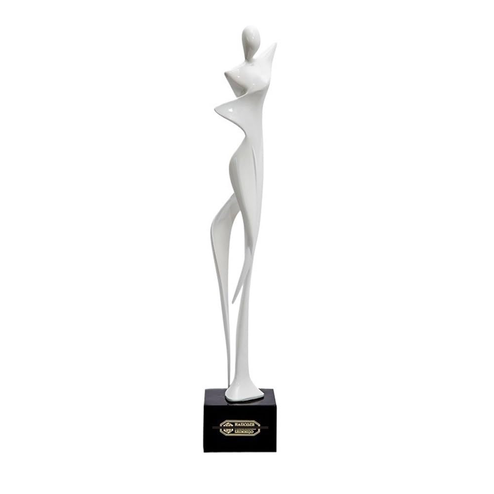 RUOXIUKHBZPS Resin Abstract Sculpture Statue Collectible Figurines Home Office Bookshelf Desktop Decor(White)