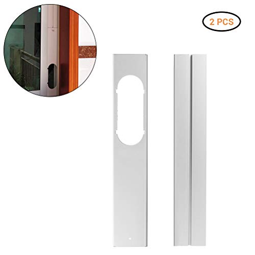 Kit d'aération de Fenêtre pour Climatiseur, Déflecteur Souple 2 Pièces Réglable, Longueur Maximale de 110 Cm, Plaque d'étanchéité de Fenêtre Réglable (Couleur Assortie)
