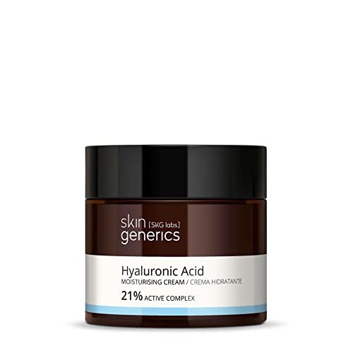 Skin Generics - Crème hydratante pour le visage 50 ml - Avec acide hyaluronique - Crème hydratante 21% - Crème pour le visage pour femmes - Hydrate, augmente les niveaux de collagène