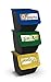 TIENDA EURASIA® Cubos de Basura de Reciclaje - Pack 3 Contenedores de Reciclaje Apilables con Ruedas - Tapa Abatible - Medida 39 x 39 x 36 cm (Black)