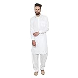 Sojanya (Since 1958 Men'S Cotton Blend Pathani Kurta Salwar Off-White
