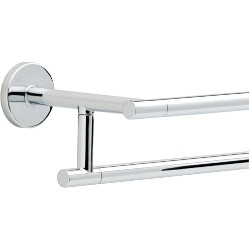 Image of DELTA FAUCET 75925 Trinsic 24 in. Double Wall Mount Towel Bar Bath Hardware Accessory in Polished Chrome