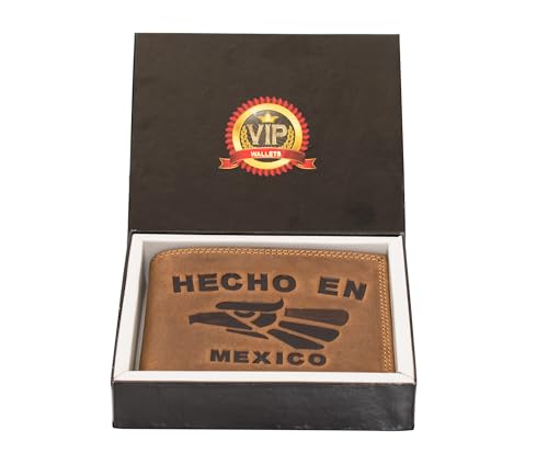 Hecho En Mexico Genuine Leather Brown Men's Wallet, Cartera de Hombre2