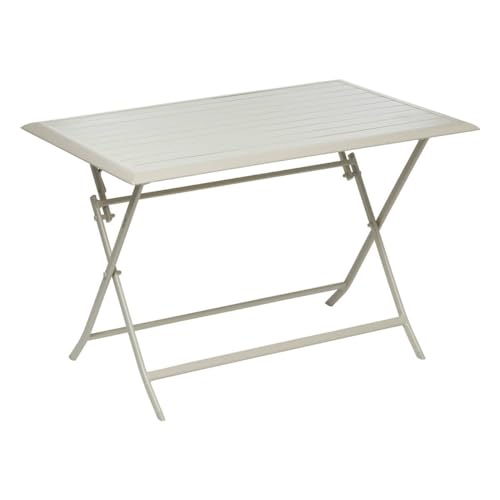 Hespéride - Table de Jardin Pliante Rectangulaire Azua Argile - 4 Places - Aluminium Traité Epoxy Antirouille