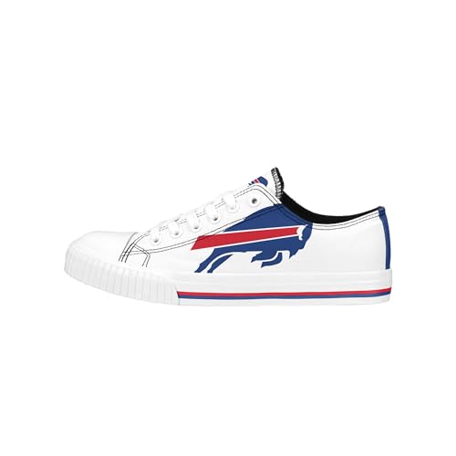 Image of FOCO NFL Womens NFL Ladies Fashion Team Big Logo Low Top White Canvas Sneakers Shoes