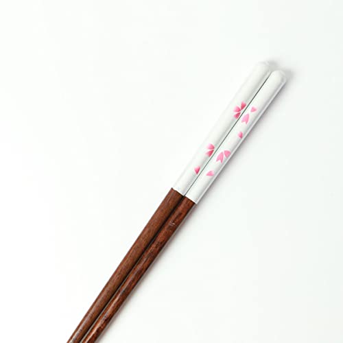 お箸 23.5cm 天然木製 おはし 先角仕上げ かわいい おしゃれ 桜 さくら サクラ ピンク グレー ホワイト 大人 カトラリー 女性 男性 和柄 和風(ピンク)