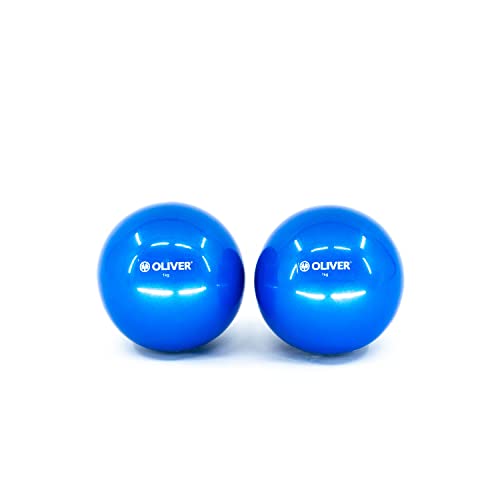 Oliver – 1 kg de bolas de peso 1 par – Pelota de pilates ideal para fitness, entrenamiento funcional, yoga y pilates – Bola de tonificación Ø 11 cm azul