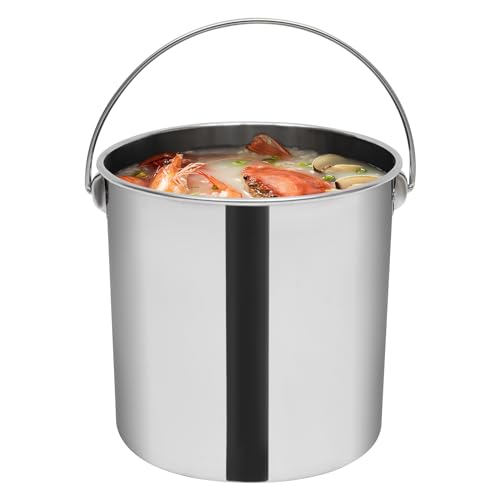 Tenddya Cubo de acero inoxidable con tapa, 6 L, 12
