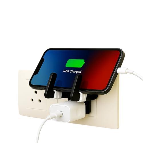 Image of Leo Universal Mobile Holder & Wall Socket Charging Stand | Anti-Slip ABS Mobile Stand for Smartphones & Tablets | Portable Multi Phone Holder for Home, Office & Travel
