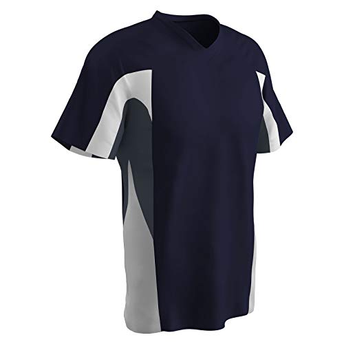 Maillot adulte col en V bleu marine CHAMPRO pour vos matchs de basket
