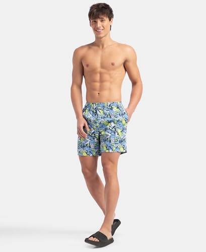 Image of Jockey NY07 Men's Super Combed Cotton Satin Weave Printed Boxer Shorts with Side Pocket