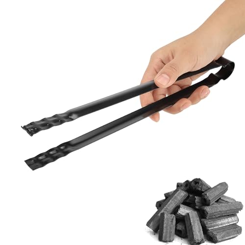 Charcoal Tongs BBQ Tongs with Anti Scald Handle and Secure Grip Barbecue Charcoal Tong for BBQ Grill Garden Picnic Camping Fireplace Use Outdoor Camping Cooking Tool