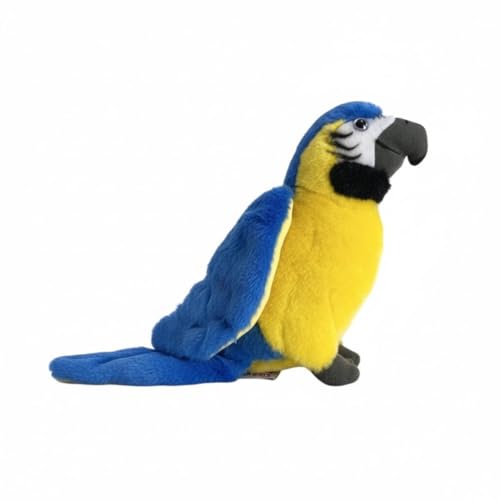 Peluche Perroquet Ara Bleu et Jaune en coton doux de 30cm pour enfant